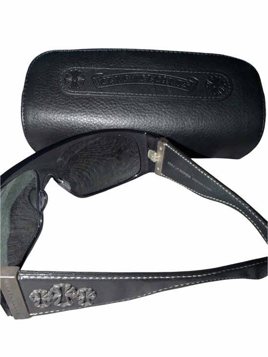 Chrome Hearts Other - Chrome Hearts Black Hard James Sunglasses RARE Black Leather Triple Cross